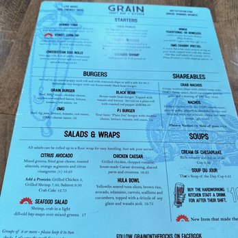 Grain On The Rocks - Menu - American Near Me - Lewes, Delaware Grain On The Rocks - Menu - American Near Me - Lewes, Delaware