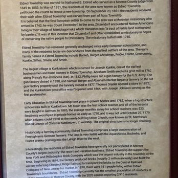 Kunkletown Pub - History on back of the menu - American Near Me - Kunkletown, Pennsylvania