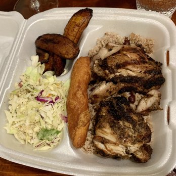 Jerk Modern Jamaican Grill - Jerk chicken, plantains, slaw and a festival over rice. - Barbeque Near Me - Chicago, Illinois Jerk Modern Jamaican Grill - Jerk chicken, plantains, slaw and a festival over rice. - Barbeque Near Me - Chicago, Illinois