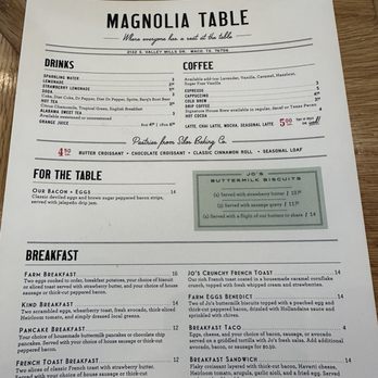 Magnolia Table - Menu - Breakfast & Brunch Near Me - Waco, Texas Magnolia Table - Menu - Breakfast & Brunch Near Me - Waco, Texas