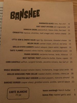Menu photo 1 Banshee Philadelphia, PA
