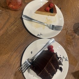 Flan and chocolate cake Flan and chocolate cake