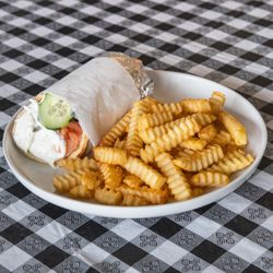 Village Mediterranean Grill - Gyro with potato fries
