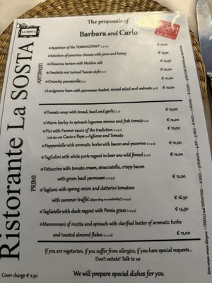 Menu photo 1 La Sosta Rapolano Terme, SI Menu photo 1 La Sosta Rapolano Terme, SI
