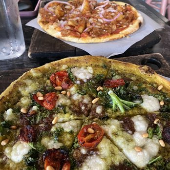 Virtuous Pie - We got the Hawaiian and (insert name here) had kale, pine nuts, tomato and pesto. Shared between 3 people more than enough. - Pizza Near Me - Portland, Oregon Virtuous Pie - We got the Hawaiian and (insert name here) had kale, pine nuts, tomato and pesto. Shared between 3 people more than enough. - Pizza Near Me - Portland, Oregon