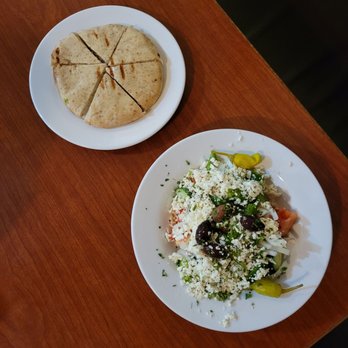 Kisamos Greek Taverna - Greek salad and pita bread - Greek Near Me - Richmond, British Columbia Kisamos Greek Taverna - Greek salad and pita bread - Greek Near Me - Richmond, British Columbia