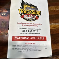Trackside Bar & Grill - Menu cover