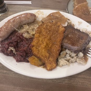 Old Castle Restaurant - Pork schnitzel, red cabbage, spaetzil.... - German Near Me - Ruskin, Florida Old Castle Restaurant - Pork schnitzel, red cabbage, spaetzil.... - German Near Me - Ruskin, Florida