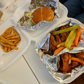 The Wing Factory - Fries cheese burger and season wings and honey hot. - New American Near Me - Memphis, Tennessee
