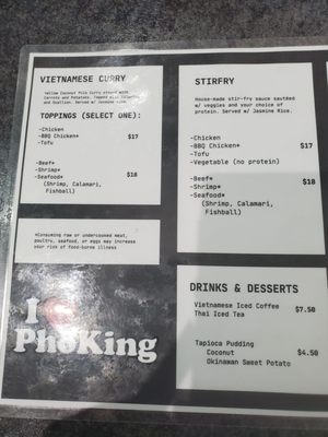 Menu photo 8 Pho King Wahiawa, HI
