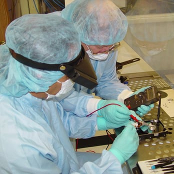 Advanced Data Solutions - ADS Data Recovery Engineers Recovering a Damaged Hard Drive. - Data Recovery Near Me - National City, California