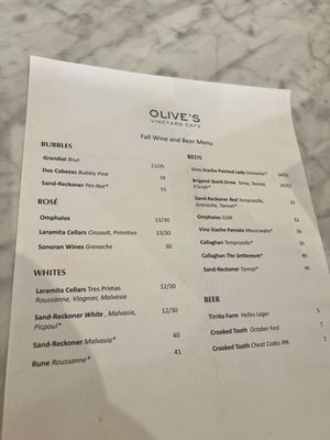 Menu photo 5 Olive's Vineyard Café Willcox, AZ