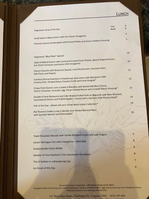 Menu photo 6 Hamiltons' At First and Main Charlottesville, VA
