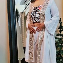 Simar J Styles - 3pc top with shrug & plazo pants
