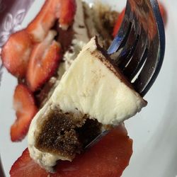 Villa Pizzeria - The Tiramisu with fresh Strawberries on top.