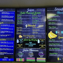 Be Happy Cafe and Juice Bar - Juice menu