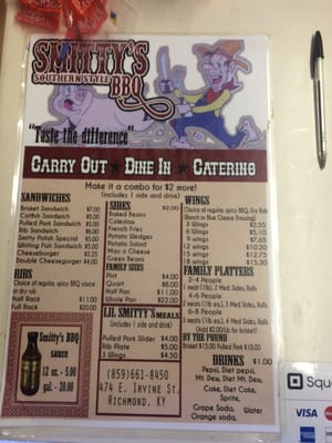 Menu photo 2 Smitty's Southern Style BBQ Richmond, KY Menu photo 2 Smitty's Southern Style BBQ Richmond, KY