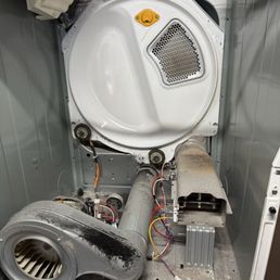 Behind the scenes of our dryer that was in need of love. He cleaned and fixed the inside! Behind the scenes of our dryer that was in need of love. He cleaned and fixed the inside!