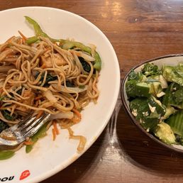 Stout fried tofu with vegetables and cucumber salad. I needed a little sriracha cause I like it spicy. Hit the spot.