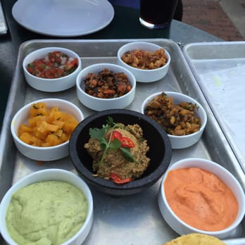 Naco Taco - Sampler of salsas - Mexican Near Me - Cambridge, Massachusetts