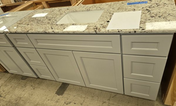 Vanities - Content inserted here: Discover the perfect vanity to transform your bathroom oasis at Pop's Discount Building Materials. With hundreds of vanities to choose from, all at an incredible 40-60% off MSRP, you'll find the ideal match for your style and space. Whether you prefer the latest modern designs, antique-inspired looks, or classic traditional vanities, we've got them all. Our selection includes custom-made and off-the-floor options, finished or unfinished, with choices for both double and single sinks. Complete your bathroom upgrade with our range of hardware, and choose from luxurious marble, granite, or practical laminate countertops. At Pop's, we make it easy to create the bathroom of your dreams without breaking the bank.