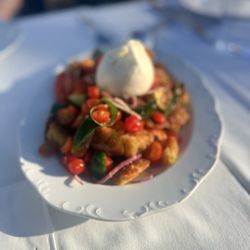 Amazing panzanella salad!! The Tomotoes were especially amazing!!