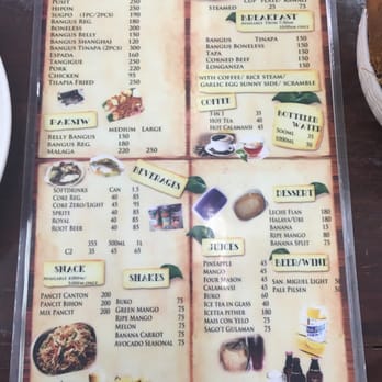 Matutinas - Menu - Seafood Near Me - Urdaneta City, PAN