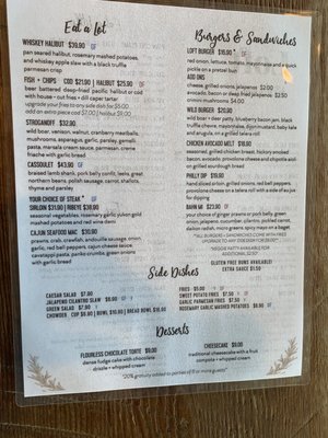 Menu photo 3 The Loft Restaurant Bellingham, WA