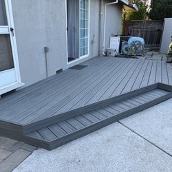 Sunrise Landscaping & Decking - Trex transcend composite decking in island mist.