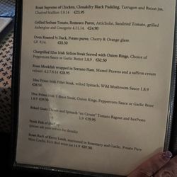 Cassidys - Menu