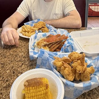 C & C Crab Shack - We ordered crab boiled, fried shrimp, fried cat fish, hush puppies and boiled corn. - Seafood Near Me - Adel, Georgia C & C Crab Shack - We ordered crab boiled, fried shrimp, fried cat fish, hush puppies and boiled corn. - Seafood Near Me - Adel, Georgia