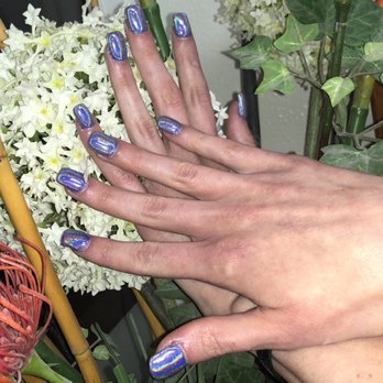 Edgy Nails & Spa - dip nails w/ holographic/purple gel polish (#34) - Nail Salons Near Me - Riverside, California Edgy Nails & Spa - dip nails w/ holographic/purple gel polish (#34) - Nail Salons Near Me - Riverside, California