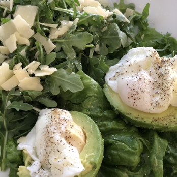 XO Cafe - Pregnant Avocado with poached eggs, arugula, Parmesan cheese - Cafes Near Me - Glendale, California
