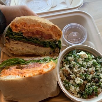 Sweet Caribou - Spenard Smoked Turkey on ciabatta roll with a side of Kenai Kale quinoa salad and a mini macaron. - Desserts Near Me - Anchorage, Alaska Sweet Caribou - Spenard Smoked Turkey on ciabatta roll with a side of Kenai Kale quinoa salad and a mini macaron. - Desserts Near Me - Anchorage, Alaska