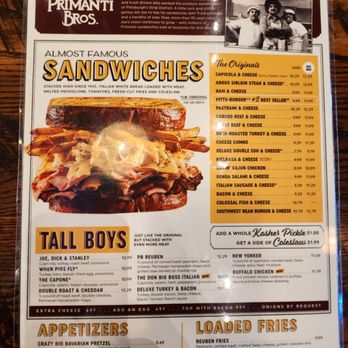 Primanti Bros. Restaurant and Bar - Sandwiches Near Me - Lancaster, Pennsylvania