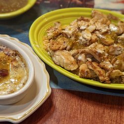 El Charro Mexican Restaurants - Chilli relleno and chicken over rice.