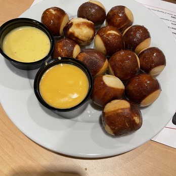 Big Boy - a plate of pretzels with dipping sauce - Breakfast & Brunch Near Me - Fraser, Michigan