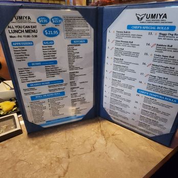 Umiya - All-I-Can-Eat menu - Sushi Bars Near Me - Humble, Texas