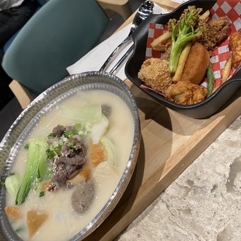 Piping Hot - Pork Bone Broth + deep fried goodies - Hot Pot Near Me - Richmond, British Columbia