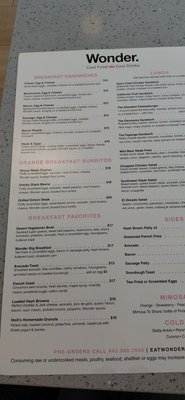 Menu photo 2 Wonder Palm Desert, CA