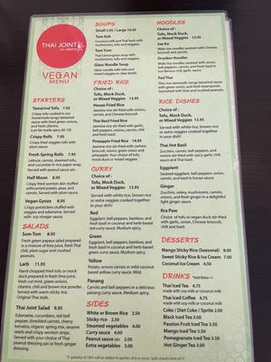 Menu photo 4 Thai Joint San Diego, CA