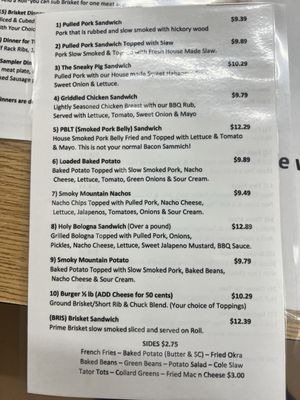 Menu photo 2 Delauders  BBQ Sevierville, TN