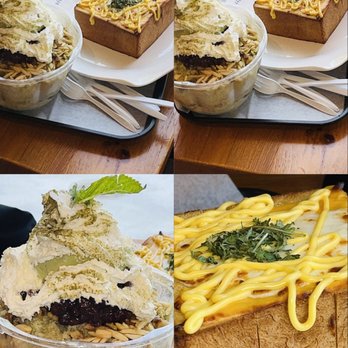 Caffébene - Matcha binsu Garlic and Cheese Honey Bread - Coffee & Tea Near Me - Boston, Massachusetts