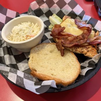 Elvira's Cafe - Chicken Club Sandwich with coleslaw. - American Near Me - Sevierville, Tennessee