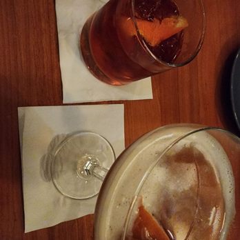 Broadway Grill - BWG Negroni (top) and Rainy Days (bottom) cocktails - American Near Me - Burlingame, California