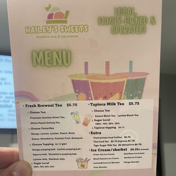 Hailey’s Sweet - Menu - Bubble Tea Near Me - Brentwood, California