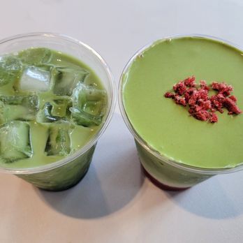 Rok - Olympic Blvd - Mugwort Latte & Strawberry Shortcake Matcha Duo - Coffee & Tea Near Me - Los Angeles, California Rok - Olympic Blvd - Mugwort Latte & Strawberry Shortcake Matcha Duo - Coffee & Tea Near Me - Los Angeles, California