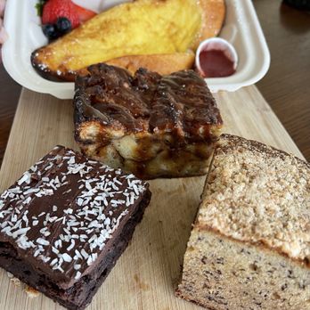 Ocean Side Bakery - 6.15.24 French toast soufflé, coconut chocolate brownie, banana bread, caramel bread pudding - Bakeries Near Me - Honolulu, Hawaii
