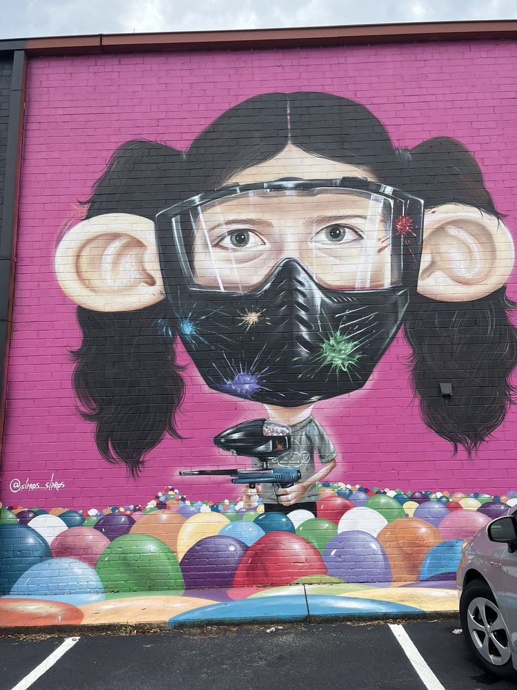 PAINTBALL GIRL MURAL 1500 Mill St, Greensboro, North Carolina
