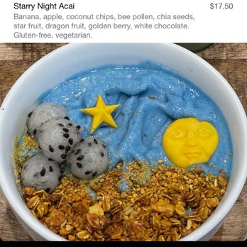 For Five Coffee Roasters - FALSE ADVERTISING Starry Night Acai Bowl VG, GF, DF with a bunch of listed toppings not included! - Coffee & Tea Near Me - Washington, DC, District of Columbia